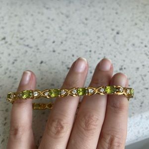 14kt gold over sterling silver peridot bracelet